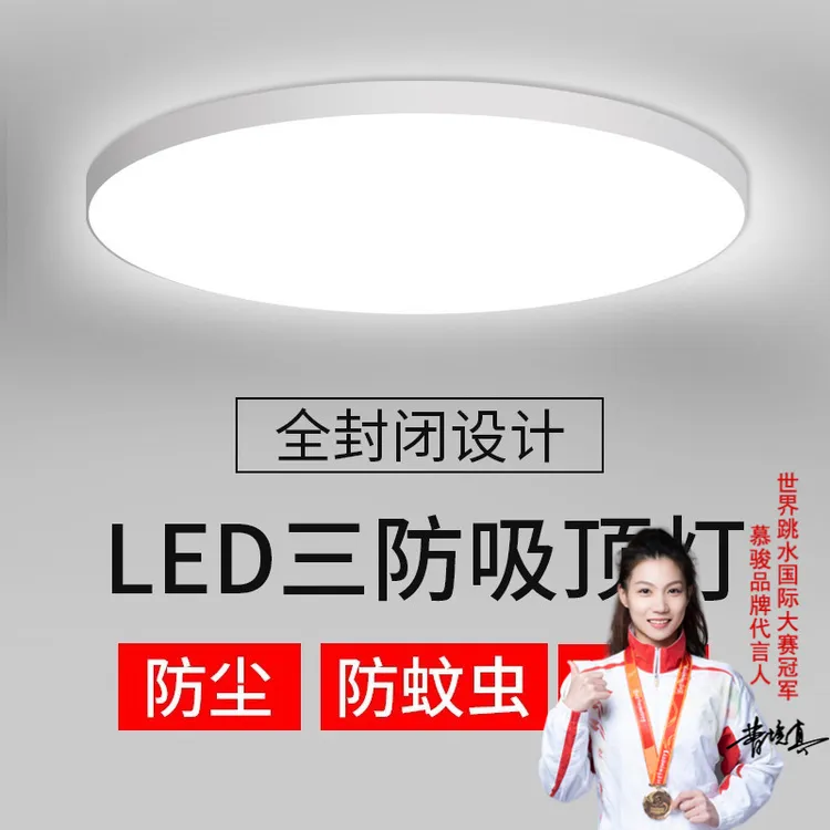 led超薄室外户外屋檐屋顶庭院三防吸顶灯灯饰走廊过道大门灯防尘