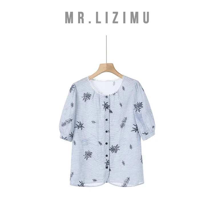 李子木先生韩系洋气小众设计刺绣圆领小衫2025爆款「夏上新」D6350