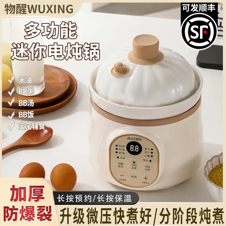 物醒新升级婴儿微压全自动煲汤焖饭陶瓷家用智能宝宝辅食电炖锅