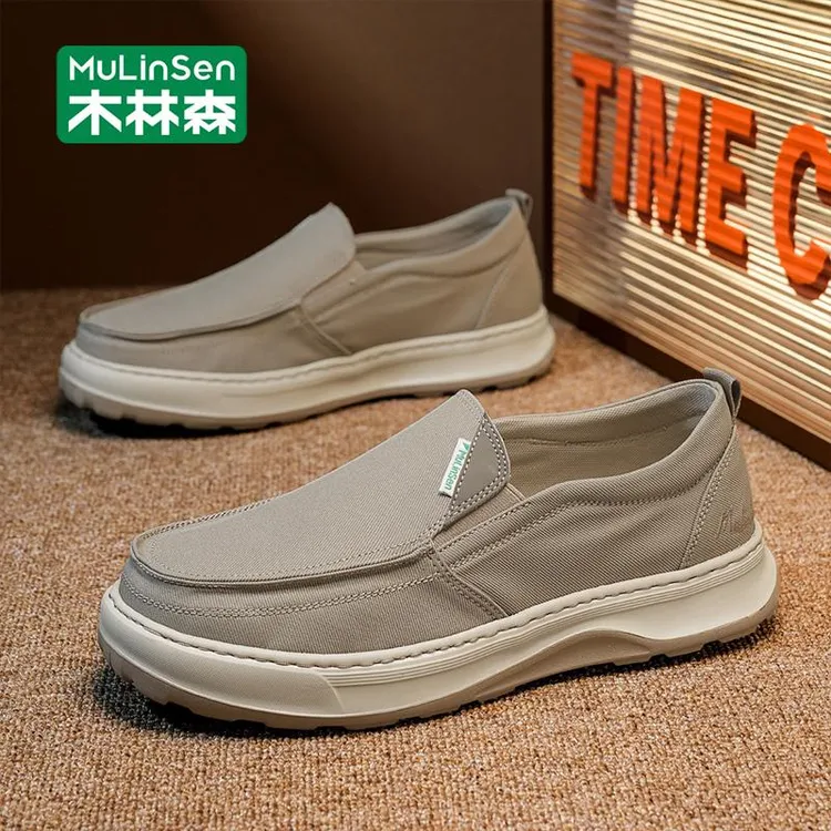 木林森老北京布鞋男士春季新款轻便休闲男鞋软底一脚蹬懒人驾车鞋