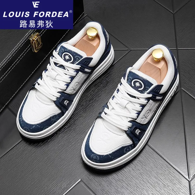 Louis Fordea/路易弗狄男士板鞋男款增高休闲网红潮鞋百搭小白鞋