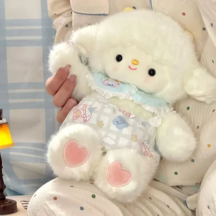 晚安花衣baby小羊玩偶安抚娃娃陪睡觉床上抱枕毛绒玩具可爱玩偶ky