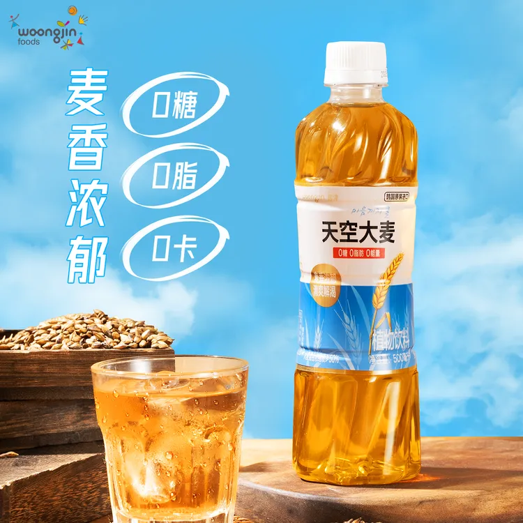 韩国进口熊津大麦茶饮料0脂0卡0糖枳椇子味饮品500ml瓶装玉米须茶