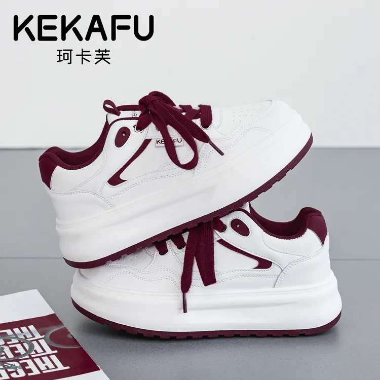 KEKAFU/珂卡芙2025秋季新款厚底时尚百搭小白鞋韩版学生休闲板鞋