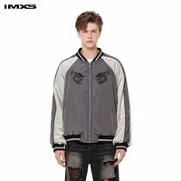 IMXS锁龙绣花棒球服外套男宽松休闲个性拉链棒球夹克潮牌