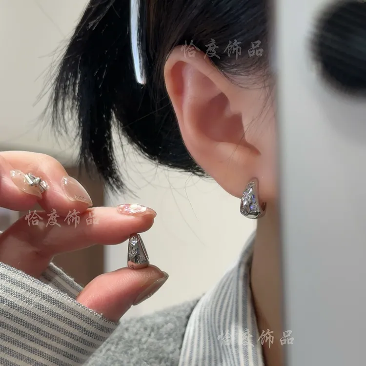 铜合金耳饰 【恰度】秋日新款小众图案纹理耳扣