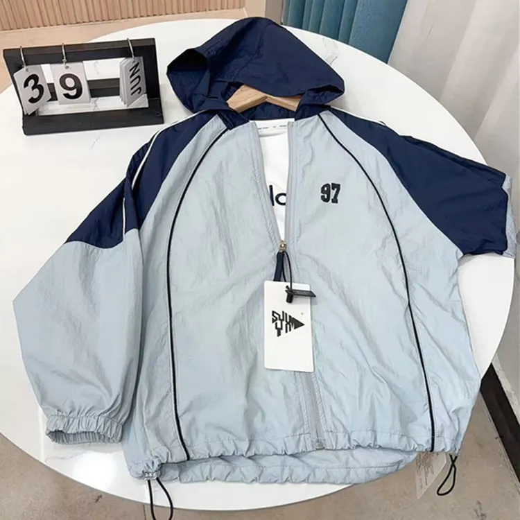 男童防晒衣夏季儿童薄款外套2025新款中大童休闲上衣连帽时尚帅气