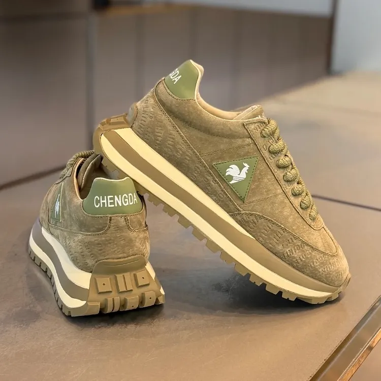 【香港QXWB&Shoes官方正品】阿甘鞋男2025春秋冬翻毛皮软底运动鞋