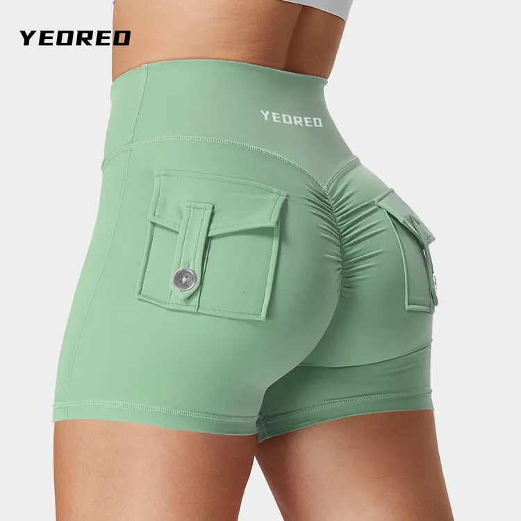 YEOREO Coreflex V腰口袋短裤显蜜桃臀短裤显腿长夏季瑜伽健身裤