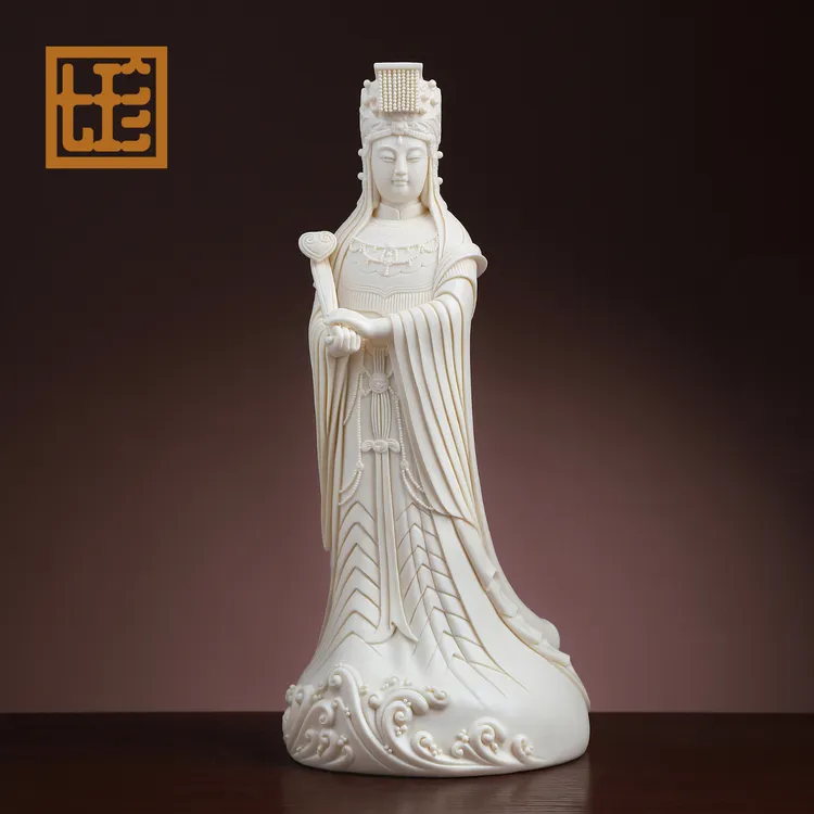 七珍陶瓷如意妈祖娘娘瓷像湄洲妈祖家用造像摆件工艺品