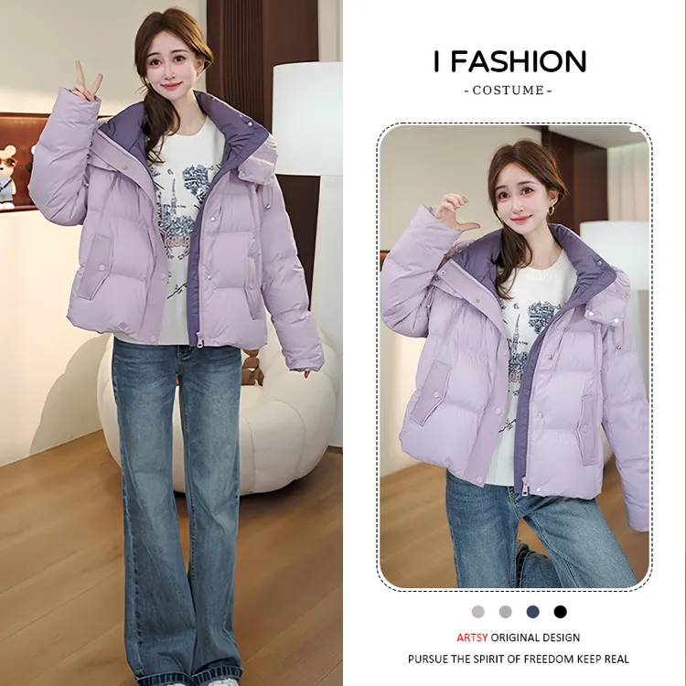 加厚时尚百搭设计感长袖棉服女2025冬季新款宽松遮肉开衫保暖外套