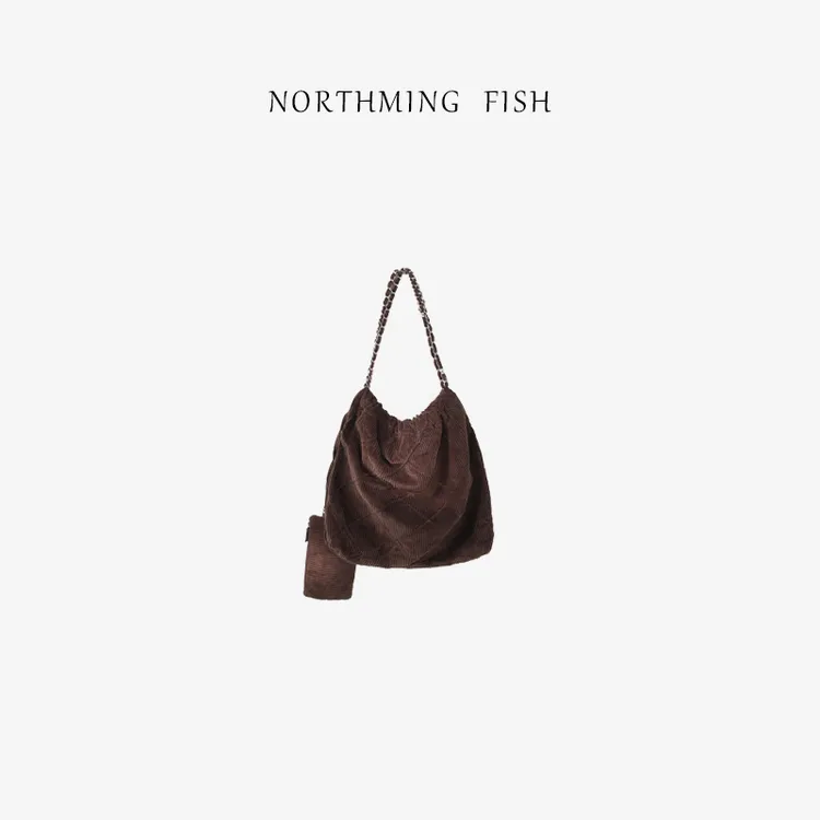 NorthMing fish 随性慵懒 耐磨耐脏大容量灯芯绒包