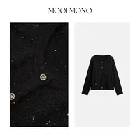 MOOI MONO"米兰夜曲"显瘦气质设计感蝴蝶亮片毛衣外套 W882C53
