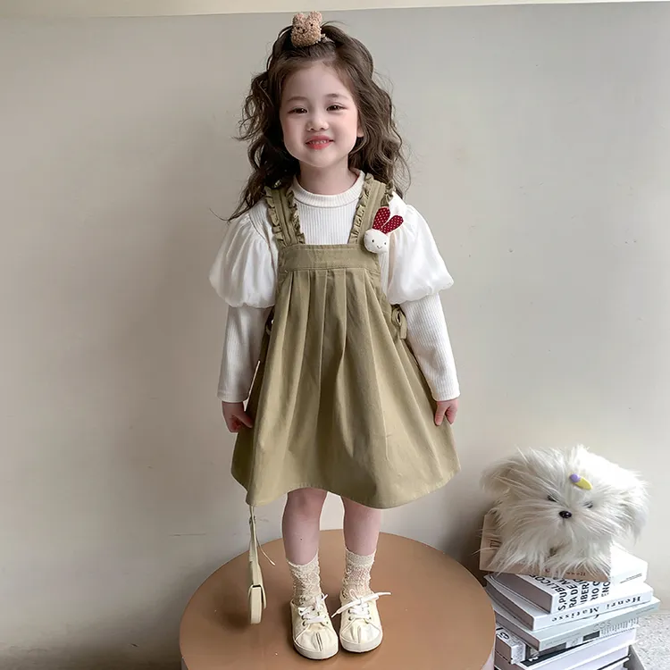 女童连衣裙春秋装2025新款儿童洋气背带裙套装秋装女宝宝长袖裙子