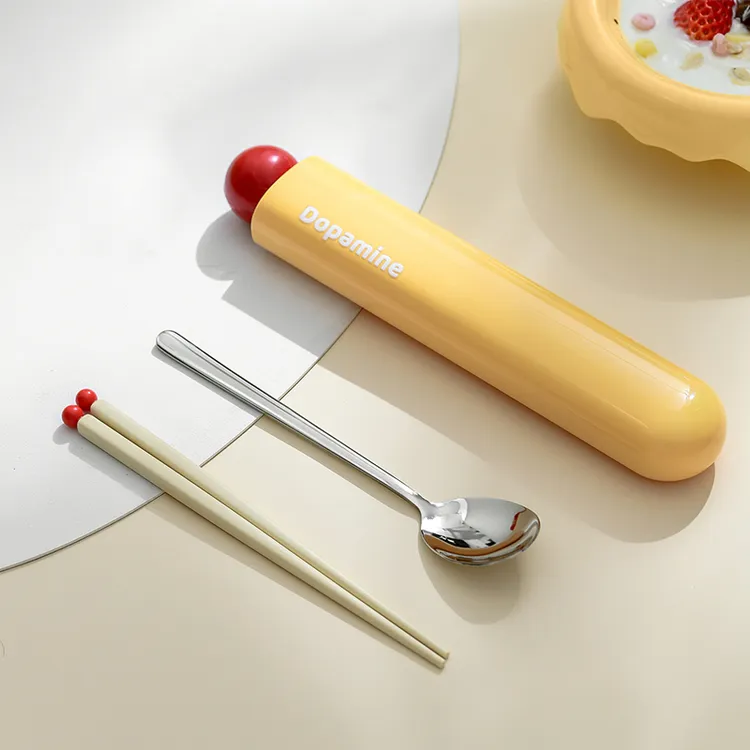 川岛屋筷子勺子套装一人用便携便当餐具上班族学生个人专用收纳盒