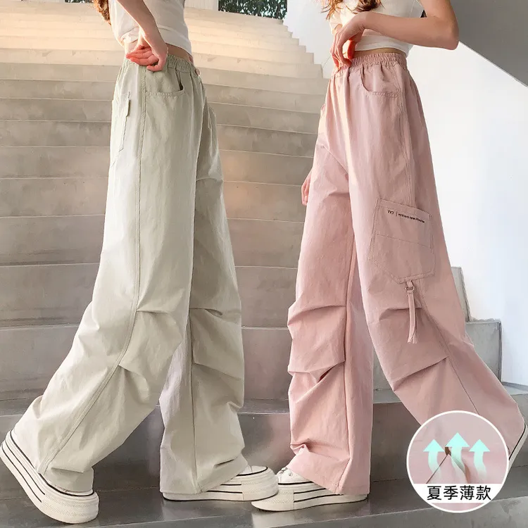 女童夏季裤子薄款工装裤2025新款儿童速干长裤中大童夏装防蚊裤