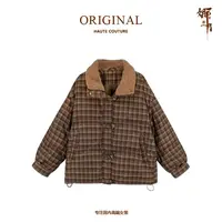 娜三月【白鸭绒】文艺减龄简约宽松保暖羔毛领羽绒服YR0067