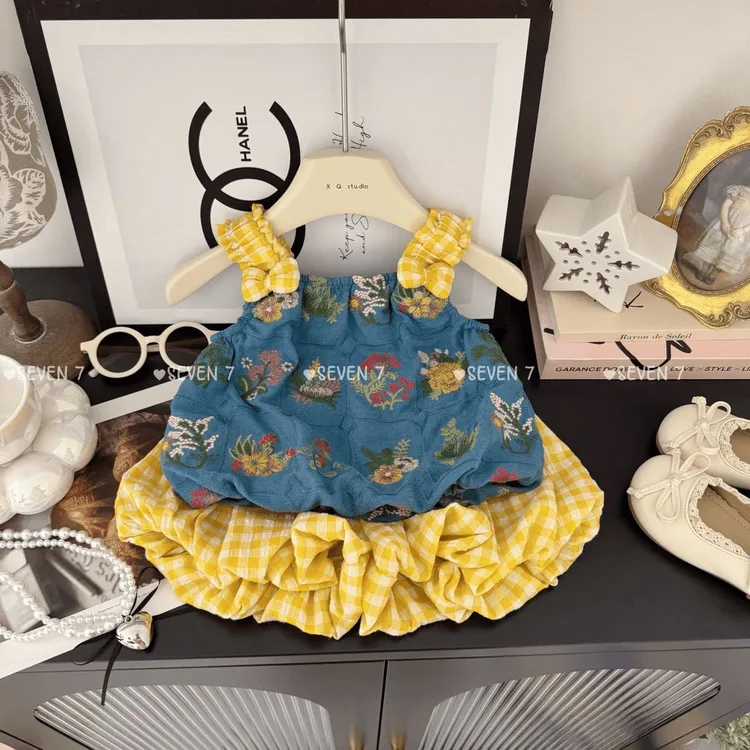 女童夏款套装2025年款儿童服装洋气时髦网红爆款儿童衣服T恤短袖