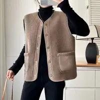 马夹加绒加厚款上衣百搭拼接百搭风秋冬韩版通勤风