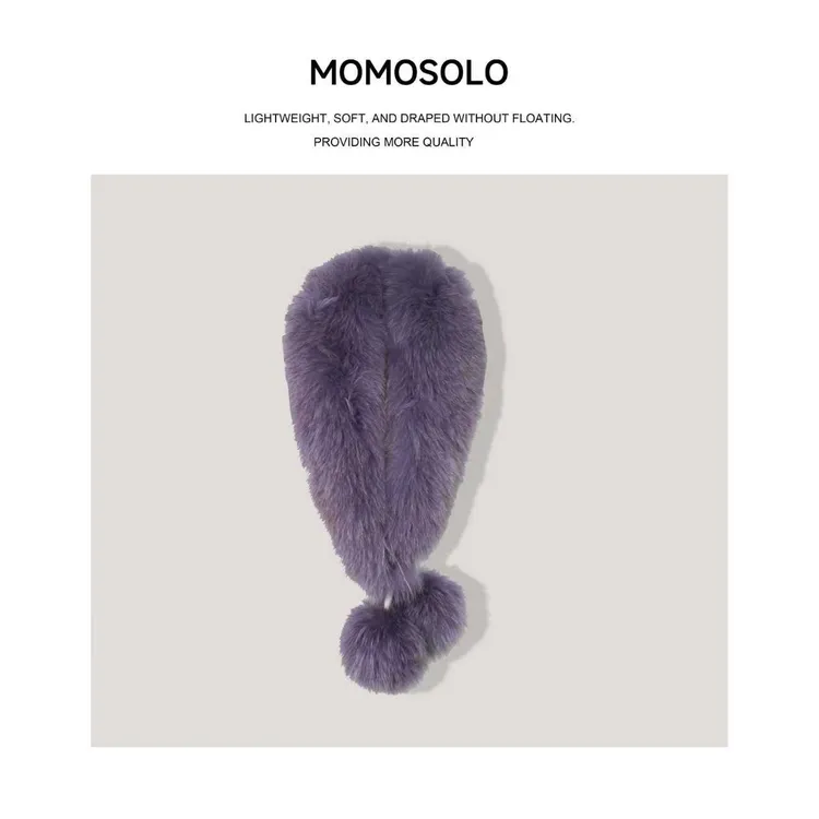 •紫狐•2025秋冬狐狸毛冬季新款时尚毛茸茸百搭保暖围巾259418