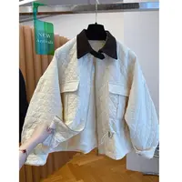 【运补5】超好看菱格夹棉外套女2025新款秋冬宽松年轻款棉衣棉服