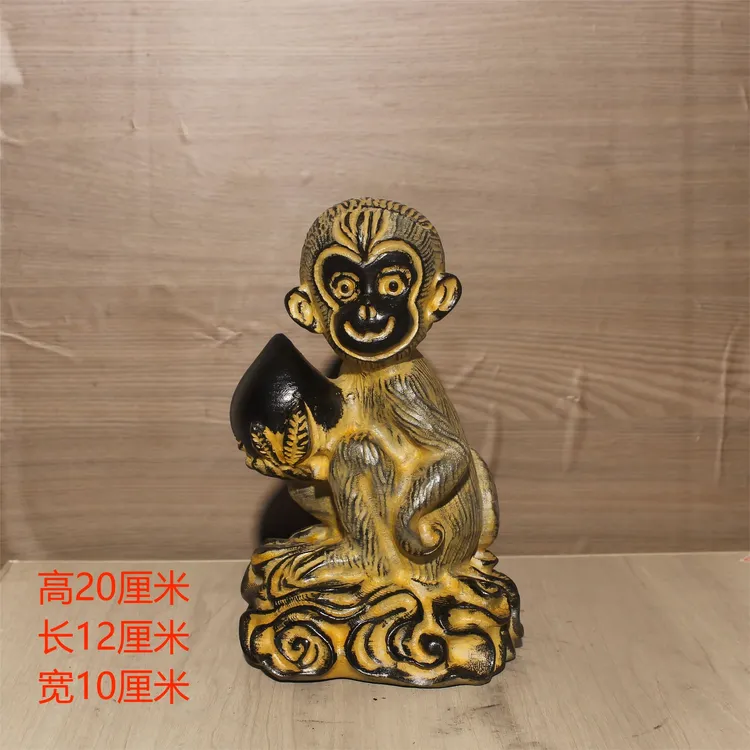 20CM灵猴—茶室会所客厅桌面复古造景中式摆件