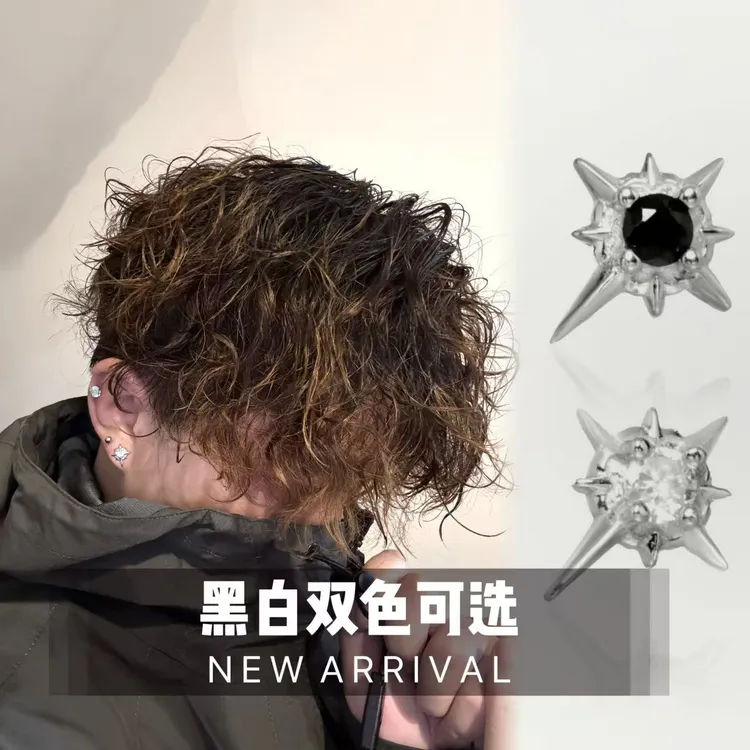 合金耳饰 男士小众高级简约银色磁吸韩版耳夹无耳洞ins冷淡风饰品