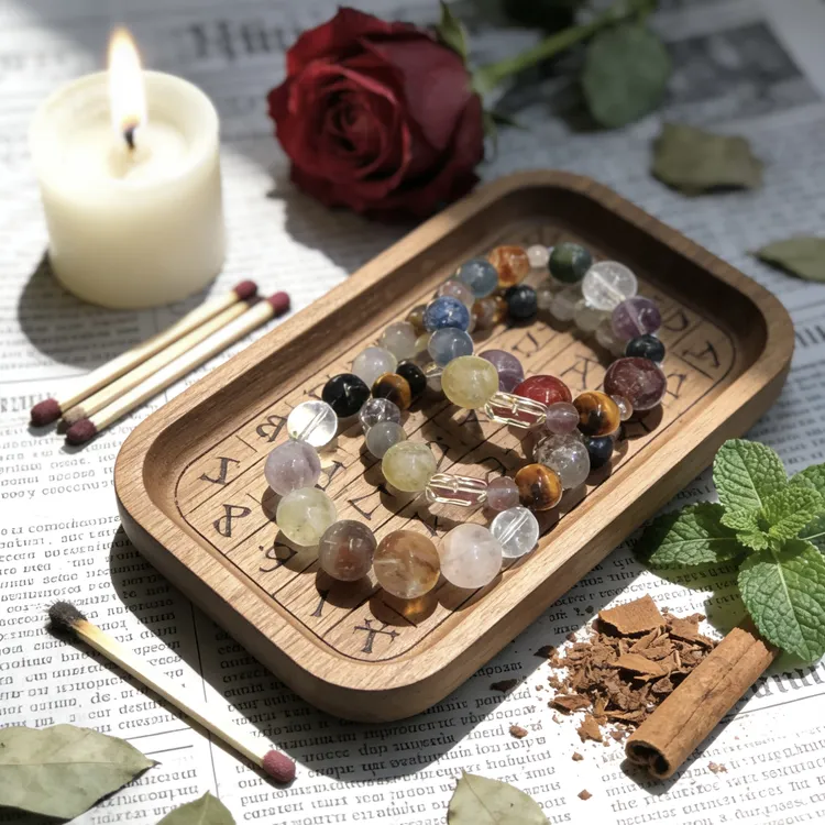 非金属仿水晶手链 花儿大颗粒手链 随机发 时尚百搭必备