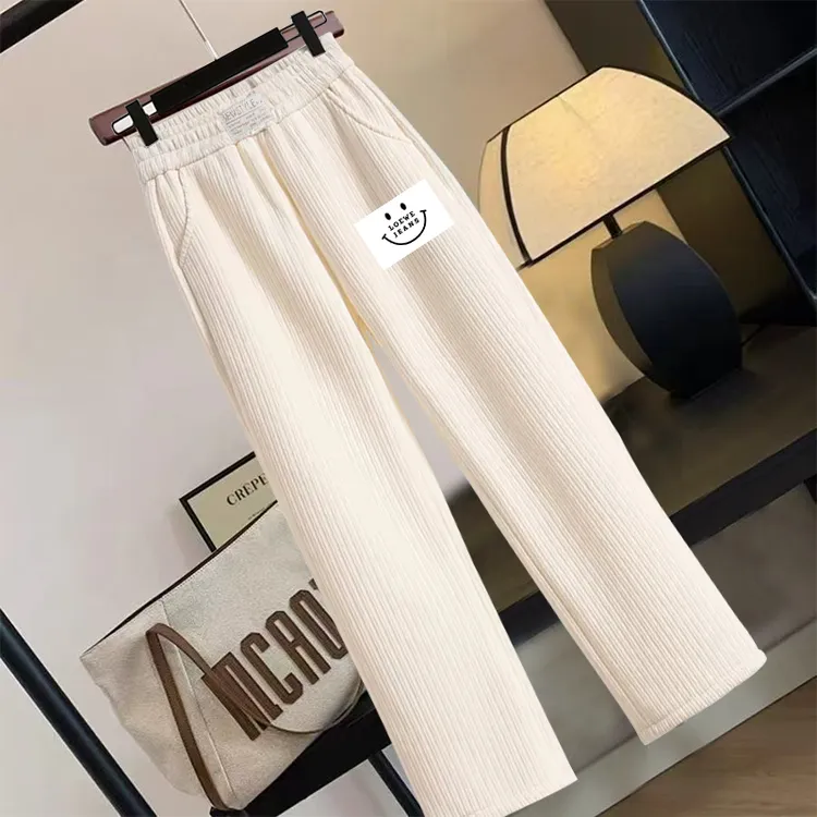 女童裤子春秋装新款儿童宽松直筒阔腿裤中大童女孩洋气灯芯绒长裤