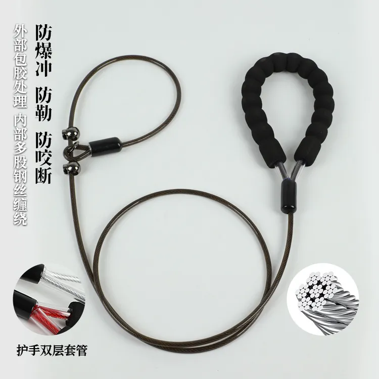 宠物狗狗牵引绳钢丝绳小中大型犬遛狗绳防爆冲P绳赛级P链训狗狗链