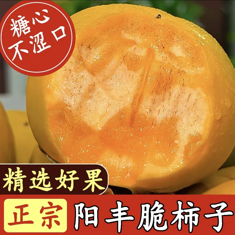 FD正宗阳丰脆柿子纯甜不涩口巧克力脆柿子大果柿子应季水果鲜果