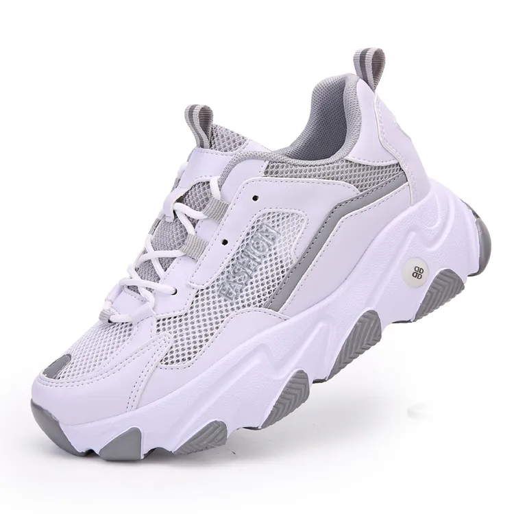 新款四季4.5公分平底鞋网面百搭透气运动佳木斯健身操休闲鞋01045