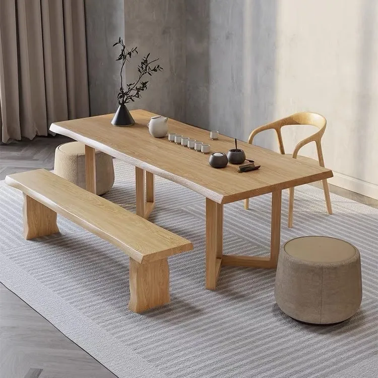 全实木茶桌椅组合简约现代大板茶台客厅家用原木茶几阳台泡茶桌子