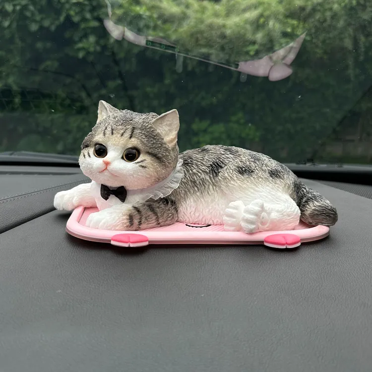 【纯手工车载狸花猫】手绘制硅胶车载狸花猫创意可爱摇头晃脑小猫咪