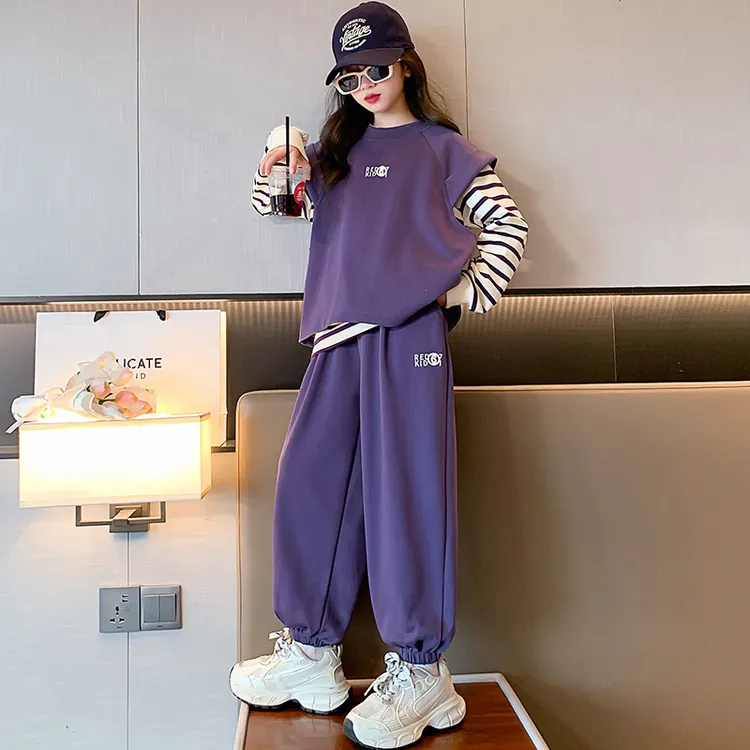 女童春装套装2025新款洋气时髦儿童大童网红炸街春秋款运动两件套