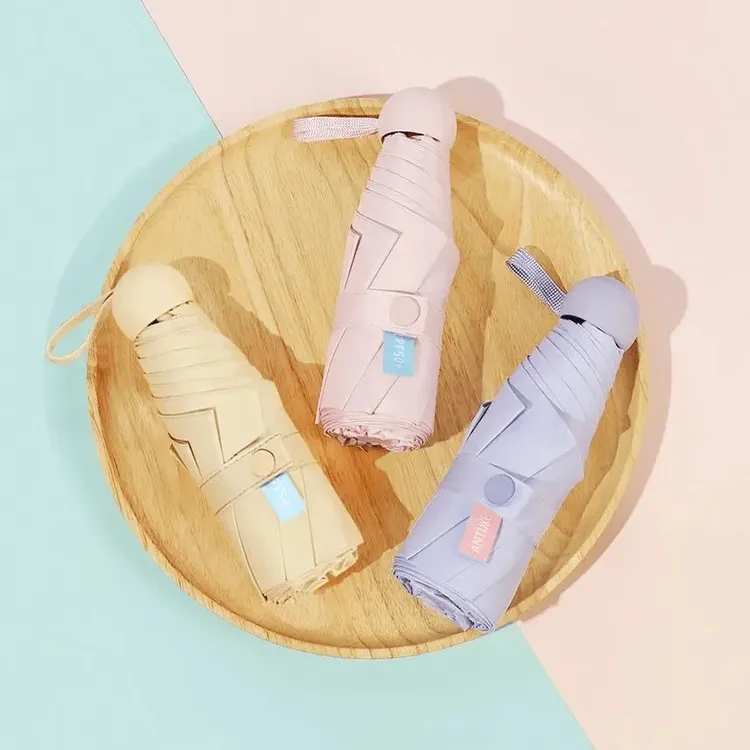 防晒防紫外线遮阳晴雨伞两用迷你五折叠小巧便携