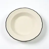 陶瓷 232mm荷口汤盘黑色线2个