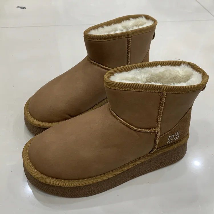 娜娜家冬季加绒保暖厚底短筒雪地靴女新款618