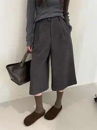 （以直播间实物为准）1126【月】大童亲子休闲女士七分毛呢裤-80730