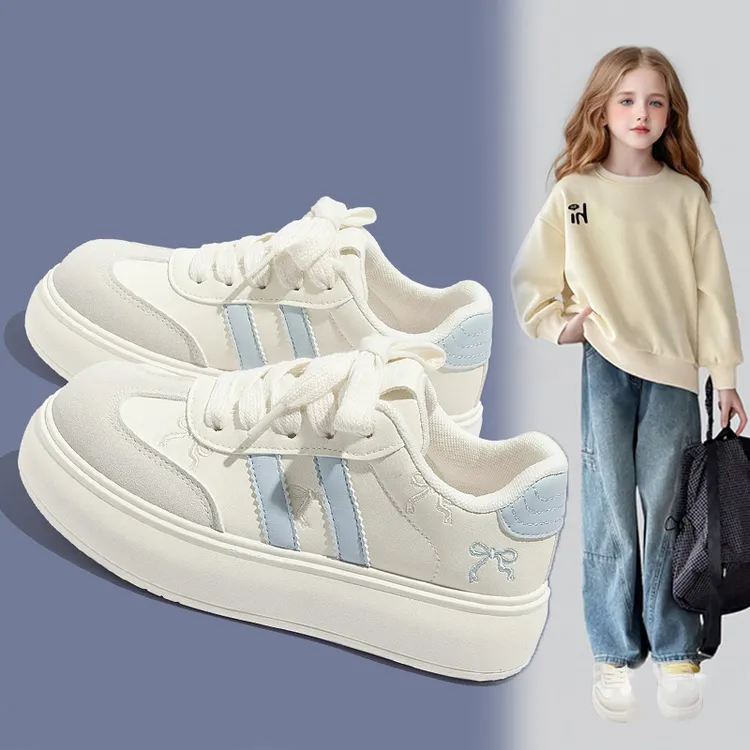 女童运动鞋2025秋冬加绒保暖儿童板鞋防滑小白鞋二棉休闲鞋中大童