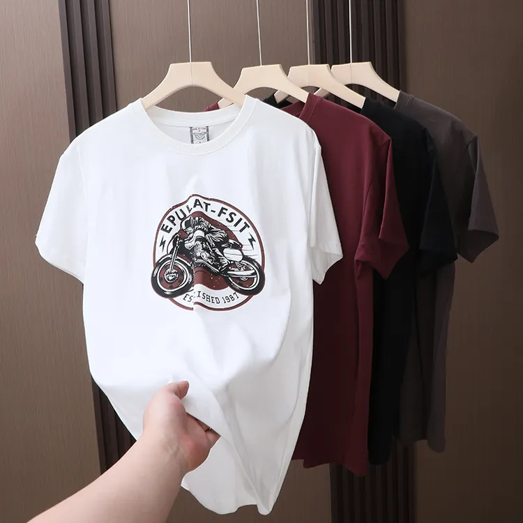 阿美咔叽风利润数码印花亲肤磨毛休闲夏季男士时尚圆领短袖T恤衫