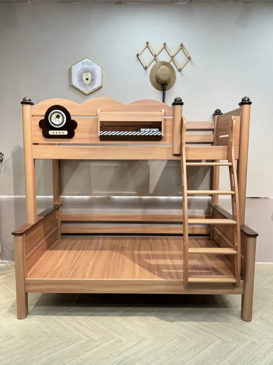 美式高低床上下铺实木双人床子母床简约风童趣实木双层床