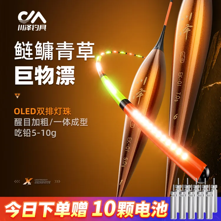 【小黄车专享价 手慢无】赠10颗电池 川泽浮漂OLED灯珠尾大物夜光漂