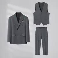 【孙漂亮轻熟风推荐】秋季新款双排扣大码男士时尚商务休闲西服套装