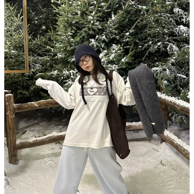 Our2【腊肠狗T】长袖宽松型印花狗狗T恤【X5861】