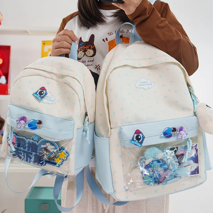 日系简约新款双肩包吧唧痛包谷子小众高颜值学生百搭少女可爱背包