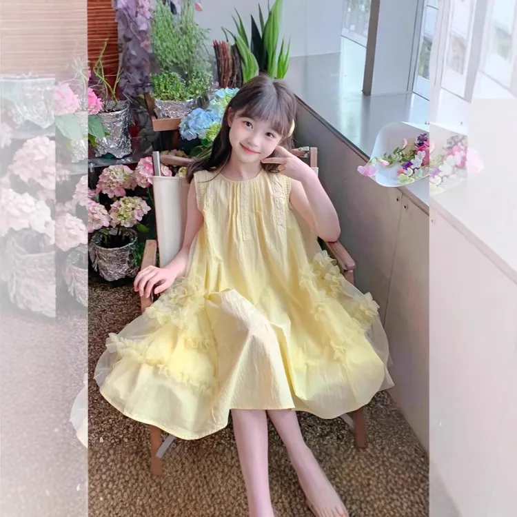 女童连衣裙夏装2025新款洋气童装女孩网纱吊带裙夏季裙子薄款