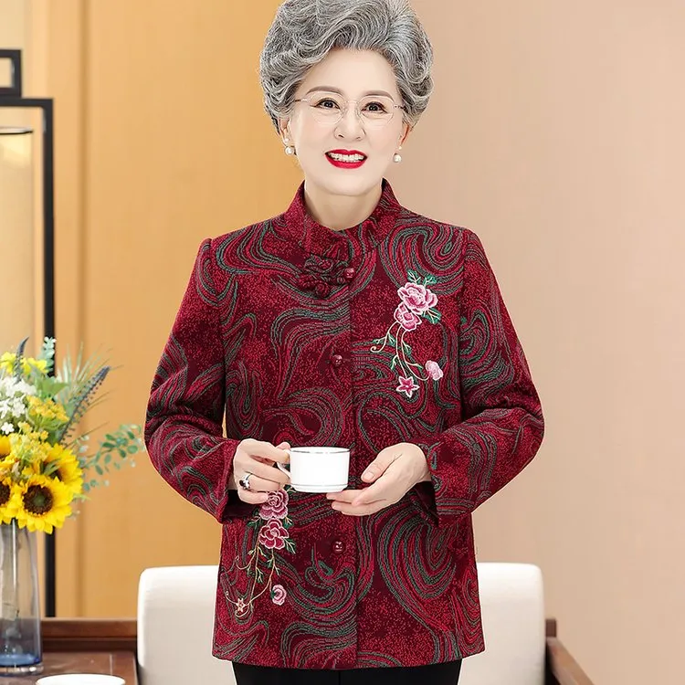 中老年女装秋季立领气质妈妈装
