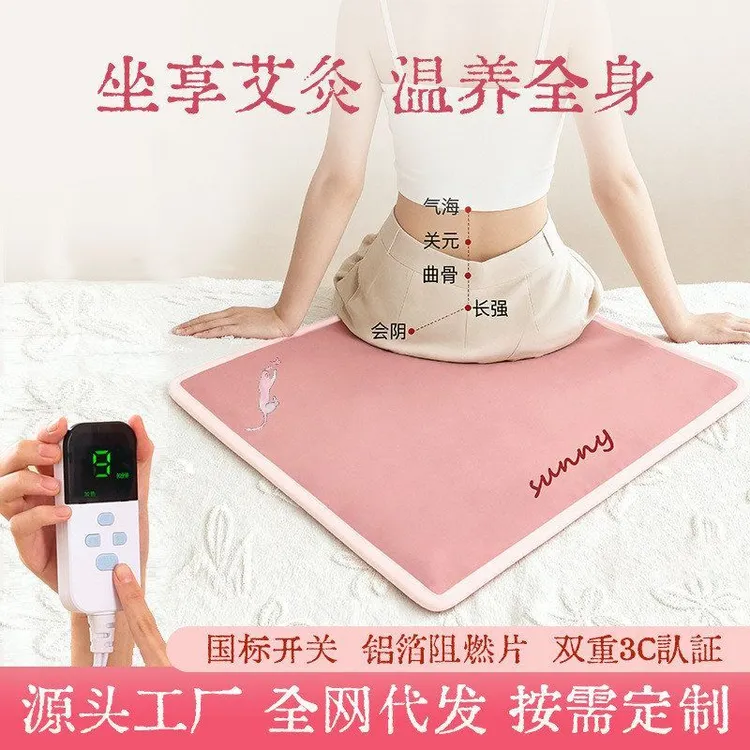 艾灸坐垫电加热艾绒红花热敷坐垫办公室暖臀部屁股久坐艾草坐灸