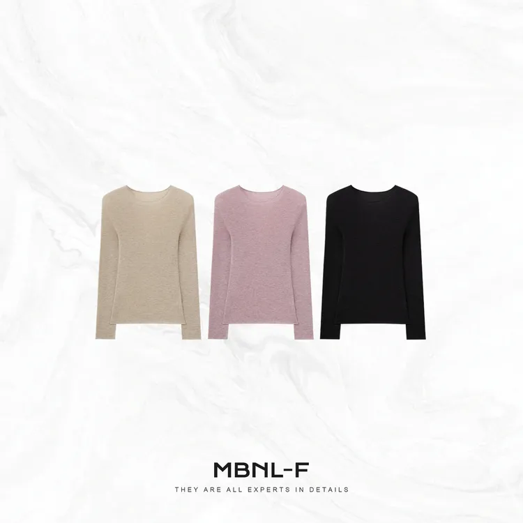 MBNL-F“高定水溶绵羊毛” 柔软亲肤极简长袖T恤 秦磊XM-XSY3663